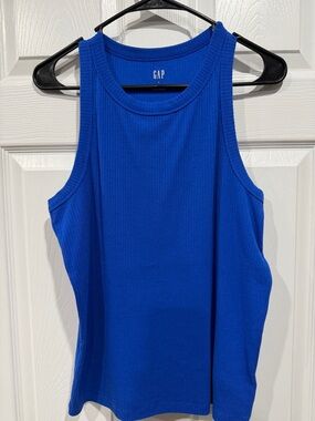 GAP Women's Ribbed Tank in Cobalt Blue